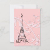 Rosa Rollen und Eiffelturm Einladung (Vorderseite)