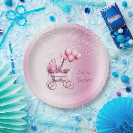 rosa Rollenpapierplatte Pappteller (Party)