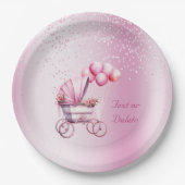 rosa Rollenpapierplatte Pappteller (Vorderseite)