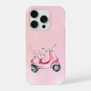 Rosa Roller Florales Handyhülle iPhone 15 Pro Hülle