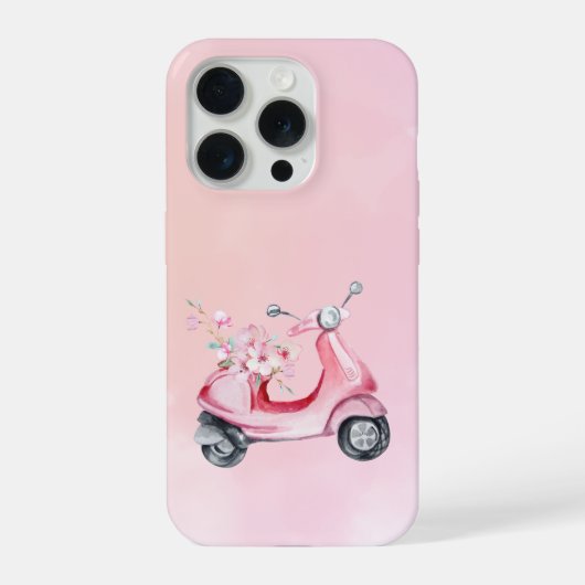Rosa Roller Florales Handyhülle iPhone Hülle (Rückseite)