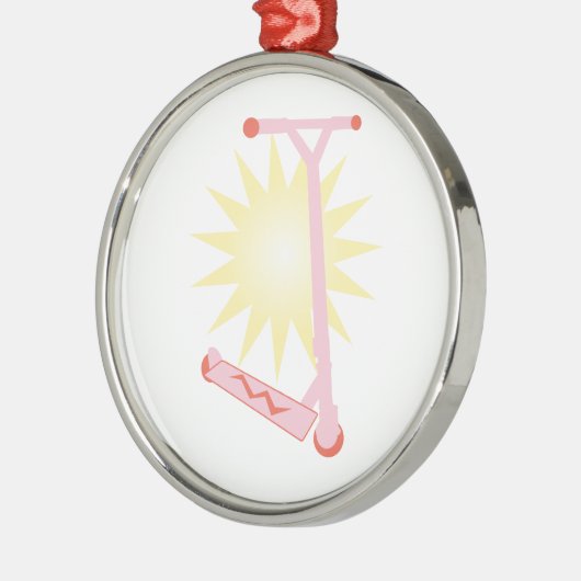 Rosa Roller Ornament Aus Metall (Links)