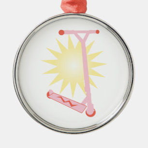 Rosa Roller Ornament Aus Metall