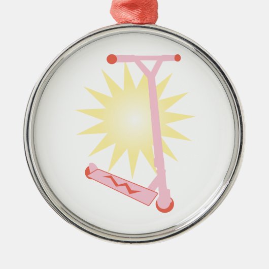 Rosa Roller Ornament Aus Metall (Vorne)