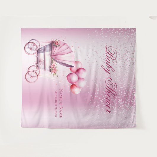 rosa Rollerrückwand Wandteppich (Vorderseite (Horizontal))