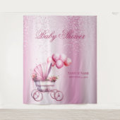 rosa Rollerrückwand Wandteppich (Vorderseite)