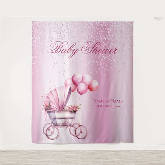 rosa Rollerrückwand Wandteppich (Vorderseite)