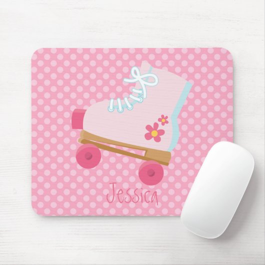 Rosa Rollerskate Mousepad (Mit Mouse)