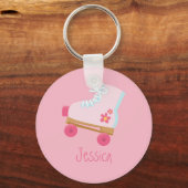 Rosa Rollerskates Schlüsselanhänger (Vorderseite)