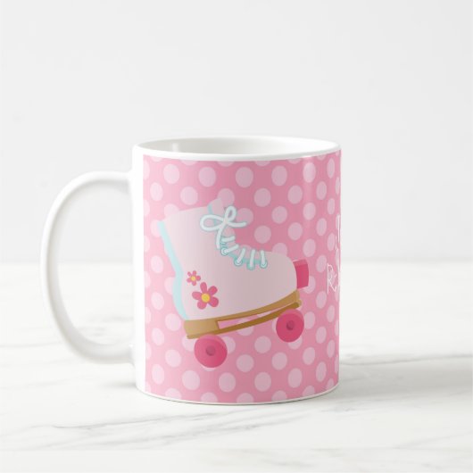 Rosa Rollerskates Tasse (Links)
