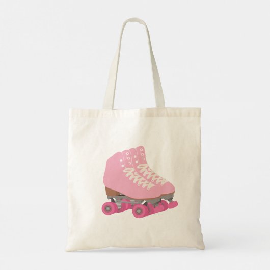 Rosa Rollerskates Tote Tag Tragetasche (Rückseite)