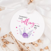 Rosa Rolling Bowling Birthday Party Geschenkanhänger