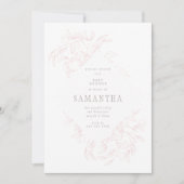 Rosa Romantische Blumendusche Einladung (Vorderseite)