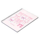 Rosa Romantische Bogen Notizblock (Linke Seite)