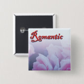 Rosa romantische Rose Blume Button (Vorne & Hinten)