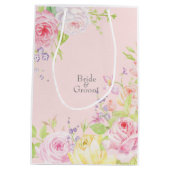 Rosa romantische Rose Mittlere Geschenktüte (Rückseite)