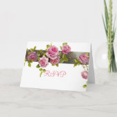 Rosa Romantische Rose RSVP-Karte Einladung (Vorderseite)