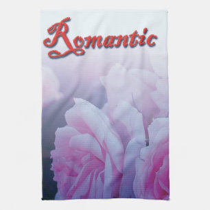 Rosa romantische Rosenblumen Geschirrtuch