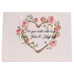 Rosa romantische rote Rosen-Blumen-Herz-Hochzeit Große Geschenktüte