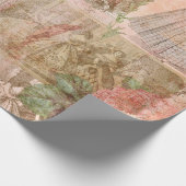 Rosa romantisches Jane-Leinen-Packpapier Geschenkpapier (Ecke)