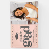 Rosa Rosa Abschluss Foto graue Kappe fett modern Banner (Vertikal)