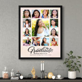 Rosa Rosa Abschluss K-12 Foto Collage Script Poster