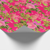 Rosa rosa angesagt, rosa wilde Rose angesagt Geschenkpapier (Ecke)