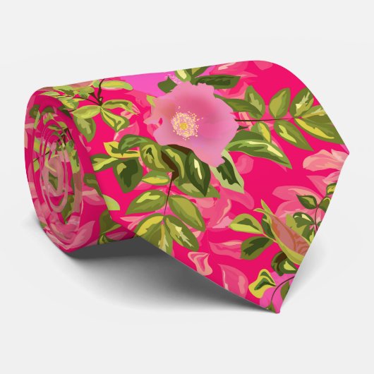Rosa rosa angesagt, rosa wilde Rose angesagt Krawatte (Gerollt)