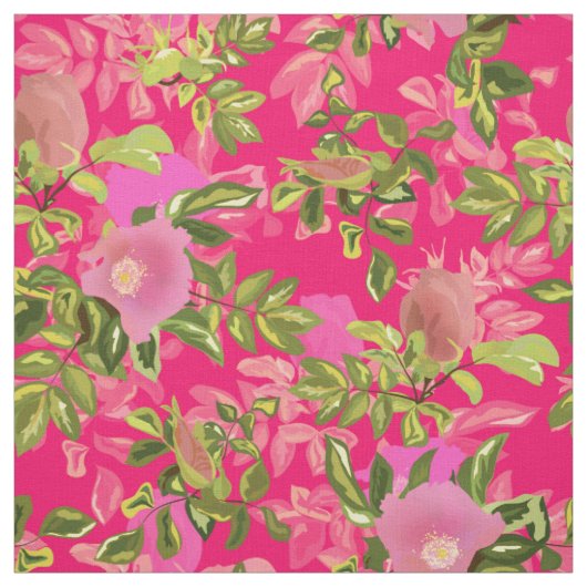 Rosa rosa angesagt, rosa wilde Rose angesagt Stoff (Muster)