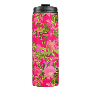 Rosa rosa angesagt, rosa wilde Rose angesagt Thermosbecher