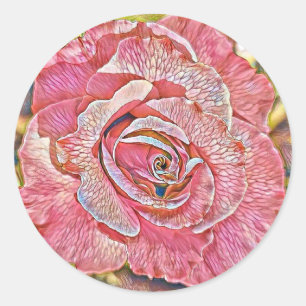 Rosa Rosa Aquarellmalerei Rundaufkleber Runder Aufkleber