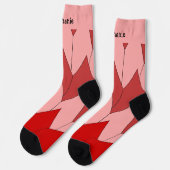 Rosa Rosa Art Deco Design Socken (Linkes Detail)