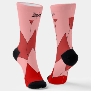 Rosa Rosa Art Deco Design Socken