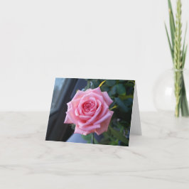 Rosa Rosa auf einer Blankokarte Dankeskarte