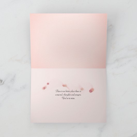 Rosa Rosa Beileid in der Hand Karte (Innenseite)