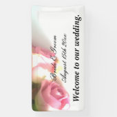 Rosa Rosa Bild Hochzeitsgrüße Begrüßungszeichen Banner (Vertikal)