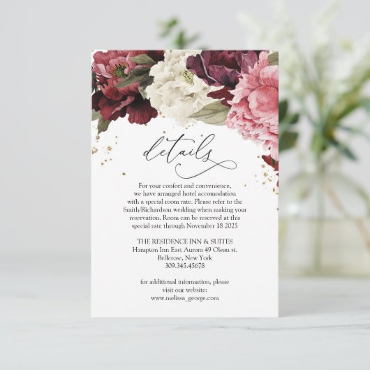 Rosa-Rosa-Blume Begleitkarte (Stehend Vorderseite)