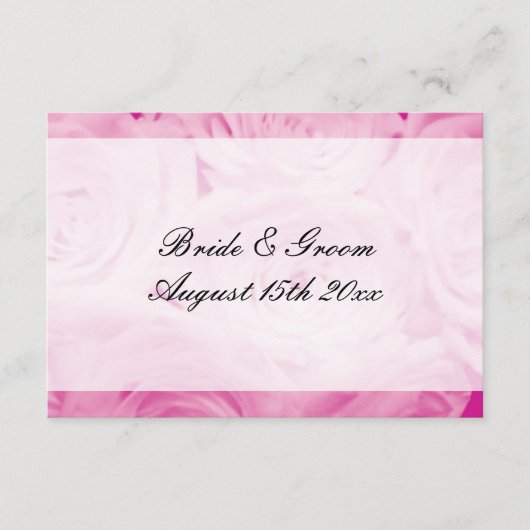 Rosa Rosa Blume Blumengarten Hochzeitssuite Begleitkarte (Vorderseite)