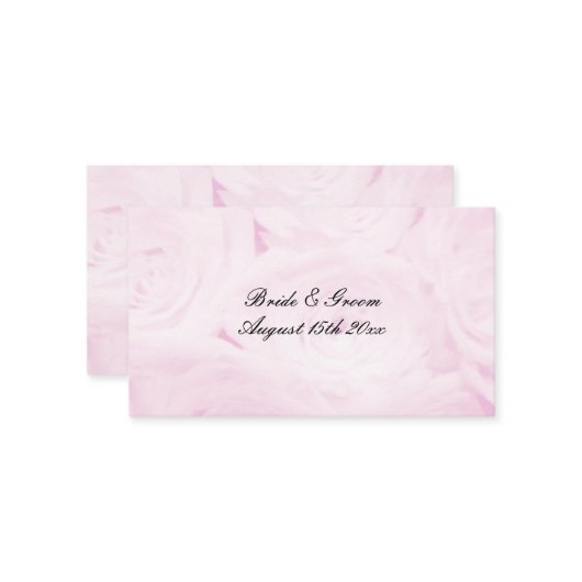 Rosa Rosa Blume Blumenzarte Hochzeit Begleitkarte (Vorderseite/Rückseite Beispiel)