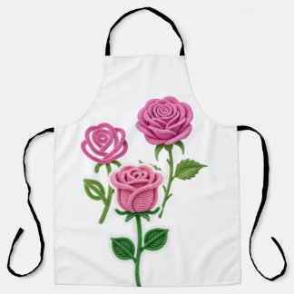 Rosa rosa blume botaniker pfeifenreiniger blume schürze