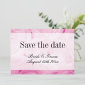 Rosa Rosa Blume Bouquet Foto Hochzeit Save The Date (Stehend Vorderseite)