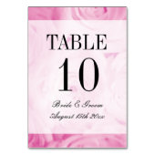 Rosa Rosa Blume Bouquet Foto Hochzeit Tischnummer (Rückseite)