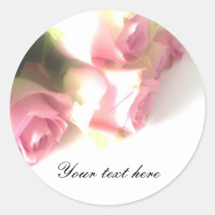 Rosa Rosa Blume Bouquet Hochzeitsticker Runder Aufkleber