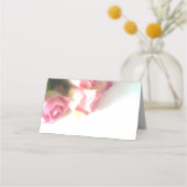 Rosa Rosa Blume Brauttisch Platzkarten (Rückseite)