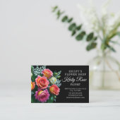 Rosa Rosa Blume Florist Visitenkarte (Stehend Vorderseite)