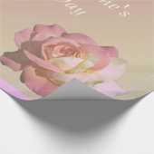 Rosa Rosa-Blume Geschenkpapier (Ecke)