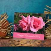 Rosa Rosa Blume glücklich Valentinstag Fotoplatte (Seite)