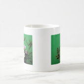 Rosa Rosa-Blume in grün, elegant Kaffeetasse (Mittel)