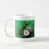 Rosa Rosa-Blume in grün, elegant Kaffeetasse (Links)