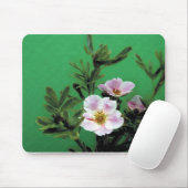 Rosa Rosa-Blume in grün, elegant Mousepad (Mit Mouse)